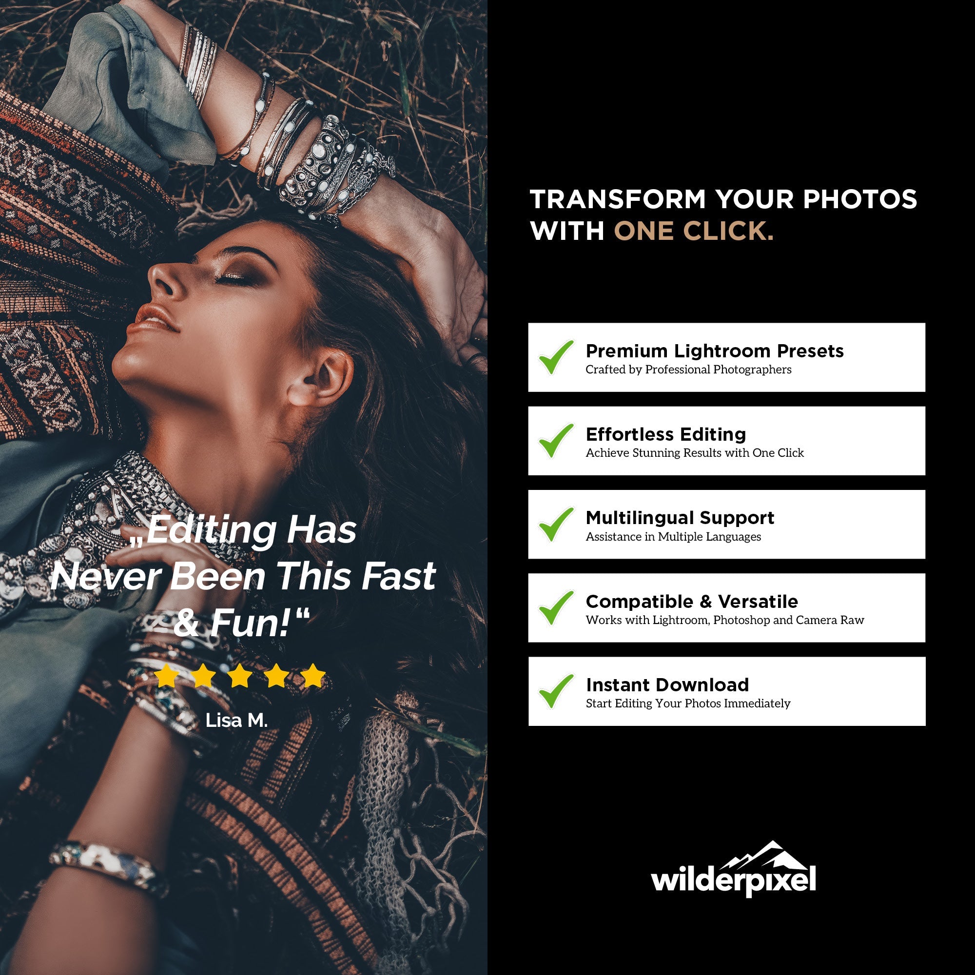 Boho Love Lightroom Presets – Warm, Earthy & Natural Edits - WilderPixel