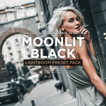 Moonlit Black Lightroom Presets – Moody & Cinematic Contrast - WilderPixel